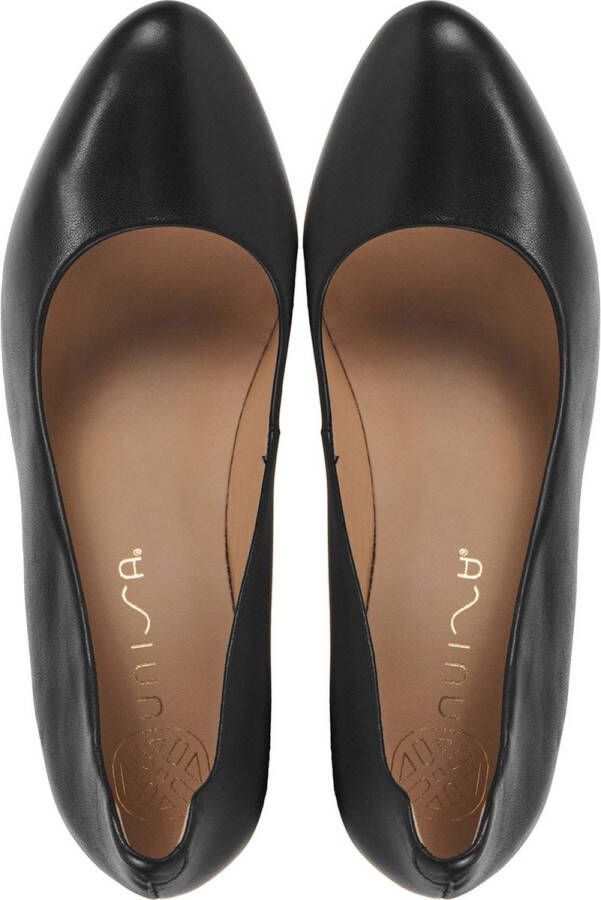 Unisa Pumps Stiletto Dames Damesschoenen Leer Blokhak hoogte Pascual led Zwart