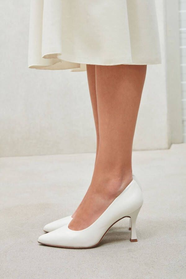 Unisa Pumps Stiletto Dames Schoenen Leer hoogte Tola bride Wit