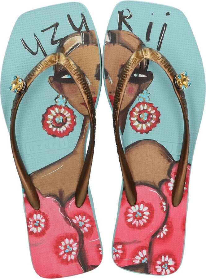 Uzurii Beach Printed Claudia Dames Slippers Azul