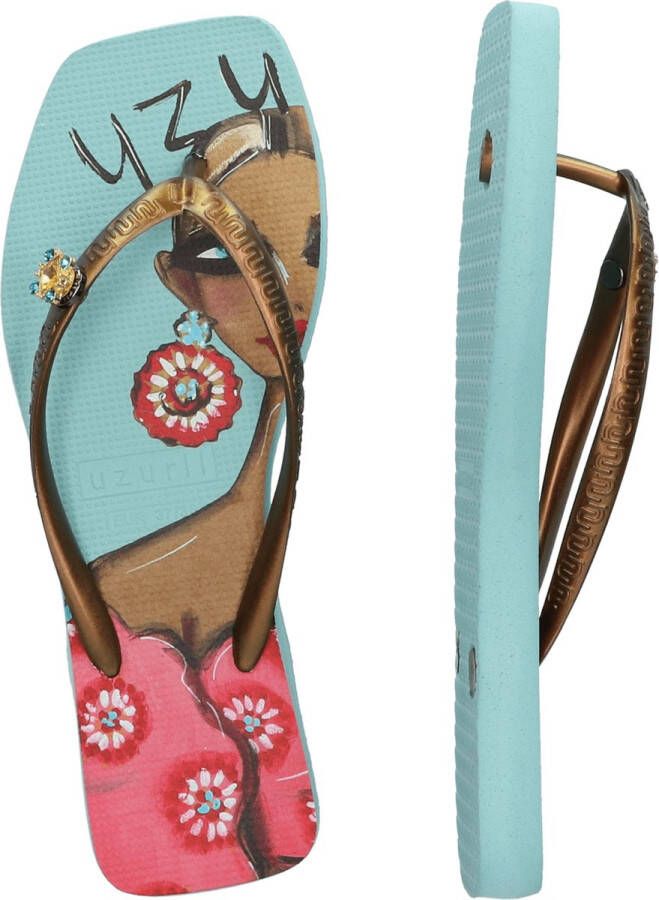 Uzurii Beach Printed Claudia Dames Slippers Azul