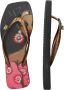 Uzurii Beach Printed Claudia Dames Slippers Black - Thumbnail 3