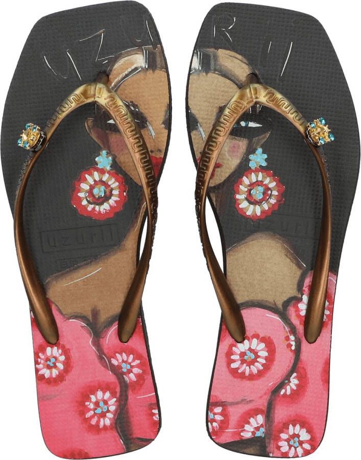 Uzurii Beach Printed Claudia Dames Slippers Black - Foto 6