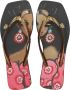 Uzurii Beach Printed Claudia Dames Slippers Black - Thumbnail 6