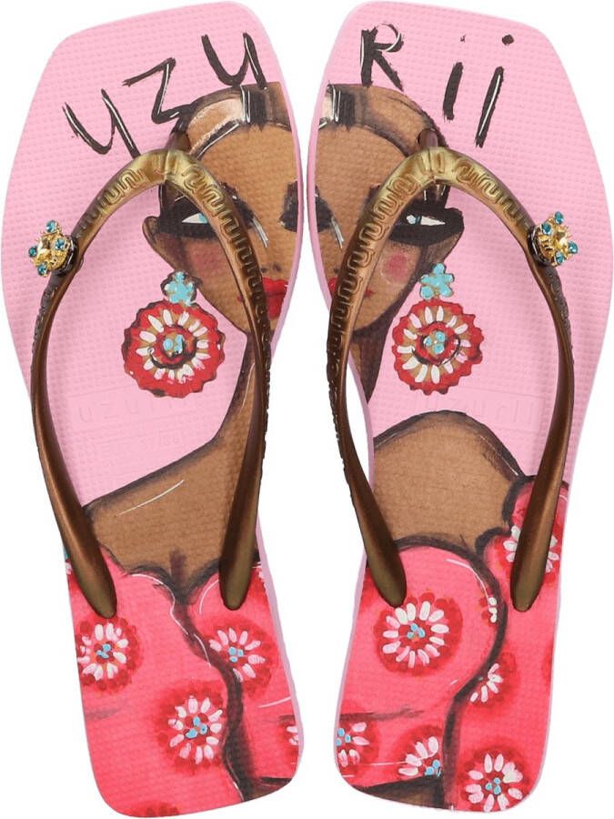 Uzurii Beach Printed Claudia Dames Slippers Rosa