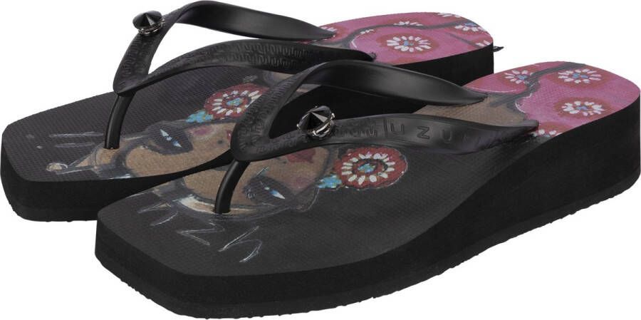 Uzurii Beach Printed Claudia Mid Heel Zwart - Foto 4