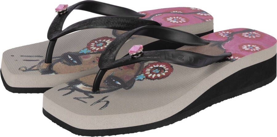 Uzurii Beach Printed Claudia Mid Heel Zwart - Foto 3