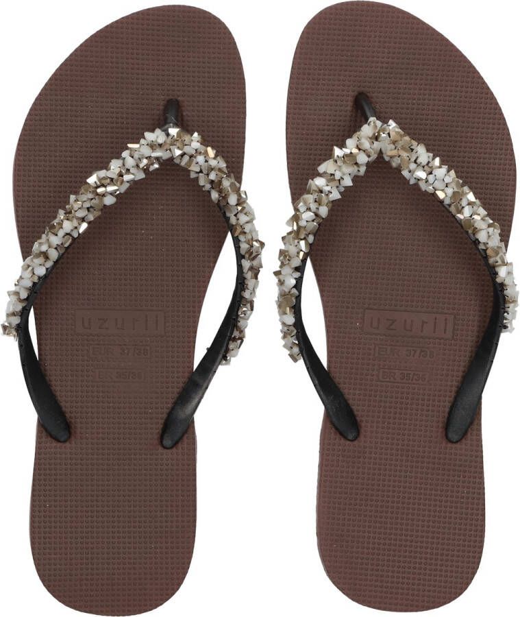 Uzurii Classic Aby Silver Coffee slippers dames (18.255.03)