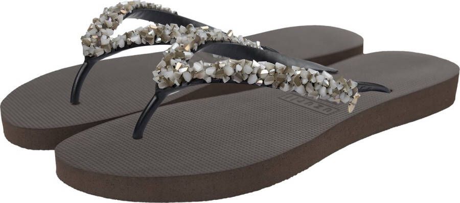 Uzurii Classic Aby Silver Coffee slippers dames (18.255.03)