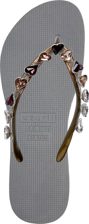 Uzurii Dames Teenslippers Heart Bronze Grijs - Foto 2