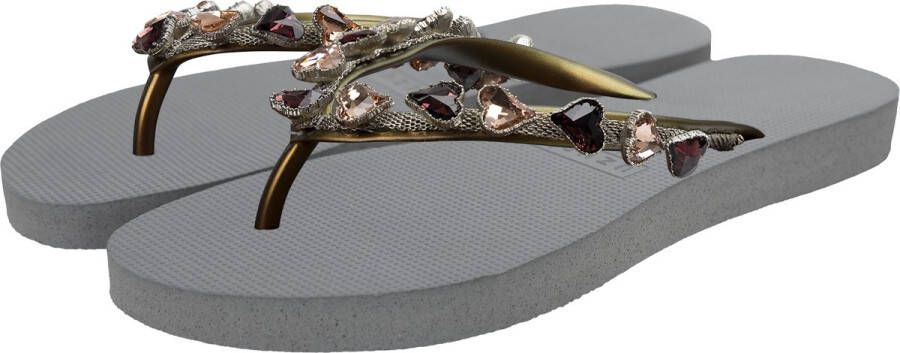 Uzurii Dames Teenslippers Heart Bronze Grijs - Foto 4