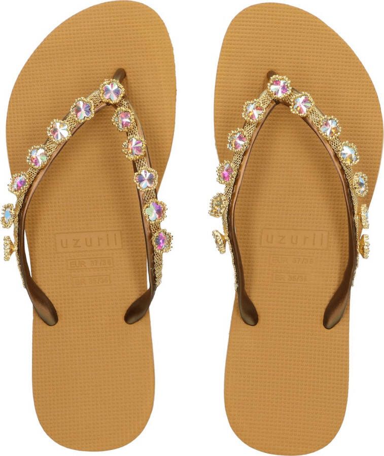 Uzurii Flower Aby Dames Slippers Ochre Geel Kunststof