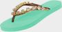 Uzurii Flower Aby Dames Slippers Mint Green | Aqua | Flower Aby - Thumbnail 12