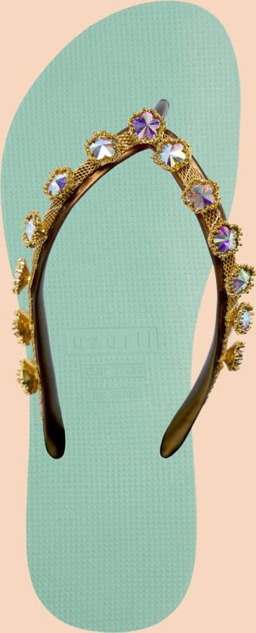 Uzurii Flower Aby mint slippers dames (18.198.04)