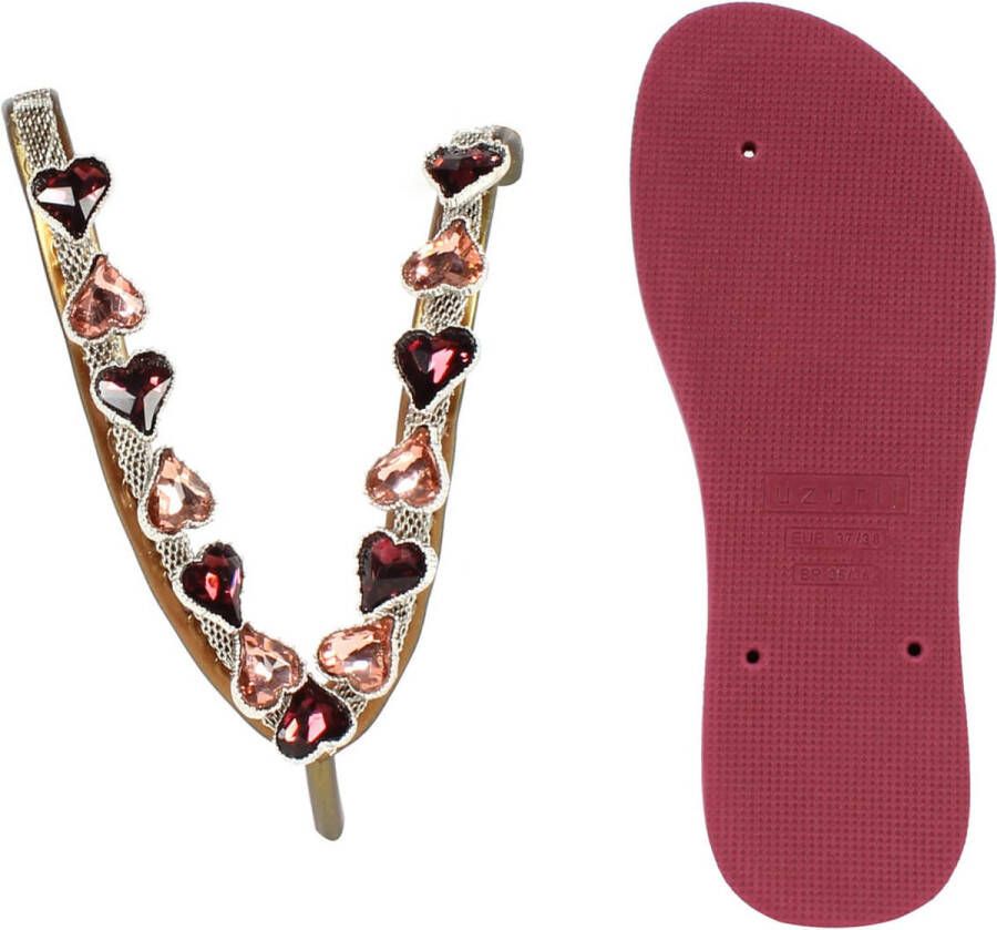 Uzurii Heart Bronze Dames Slippers Ruby Bordeaux Kunststof