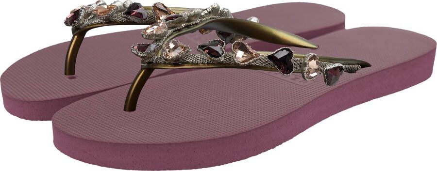 Uzurii Heart Bronze Dames Slippers Ruby Bordeaux Kunststof