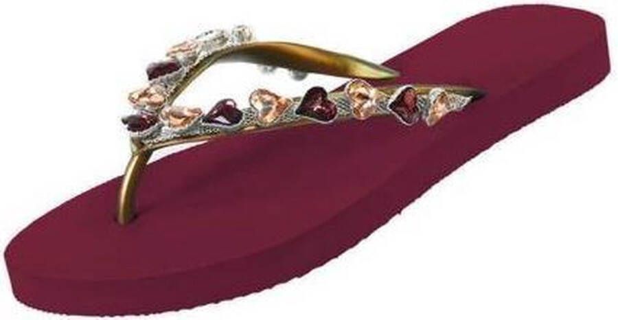 Uzurii Heart Bronze Dames Slippers Ruby Bordeaux Kunststof