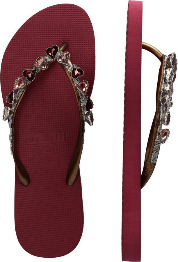 Uzurii Heart Bronze Dames Slippers Ruby Bordeaux Kunststof