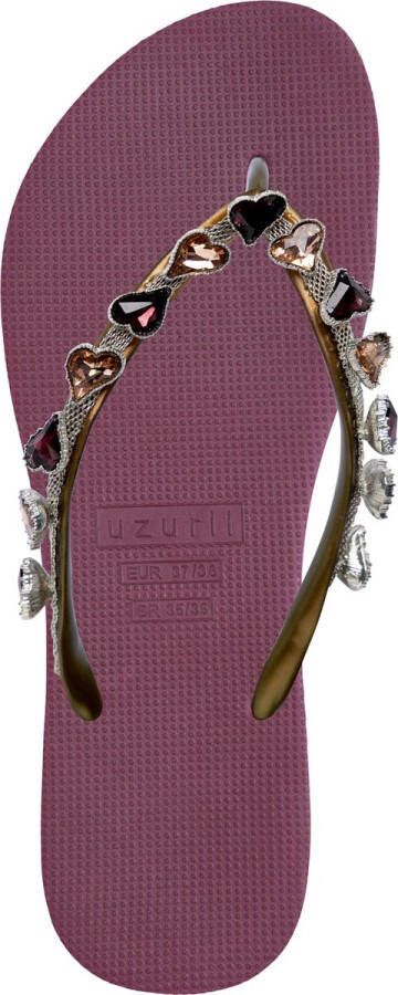 Uzurii Heart Bronze Dames Slippers Ruby Bordeaux Kunststof