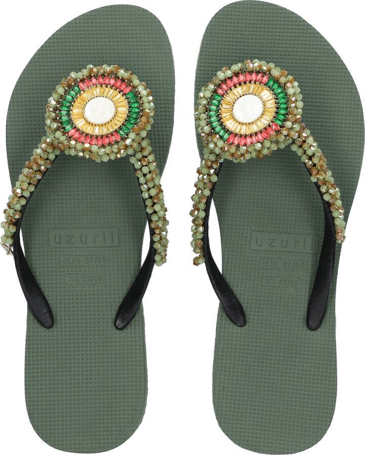 Uzurii Maria Army Green Dames Slippers Army Green | Groen | Kunststof - Foto 5