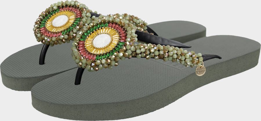 Uzurii Maria Army Green Dames Slippers Army Green Groen Kunststof