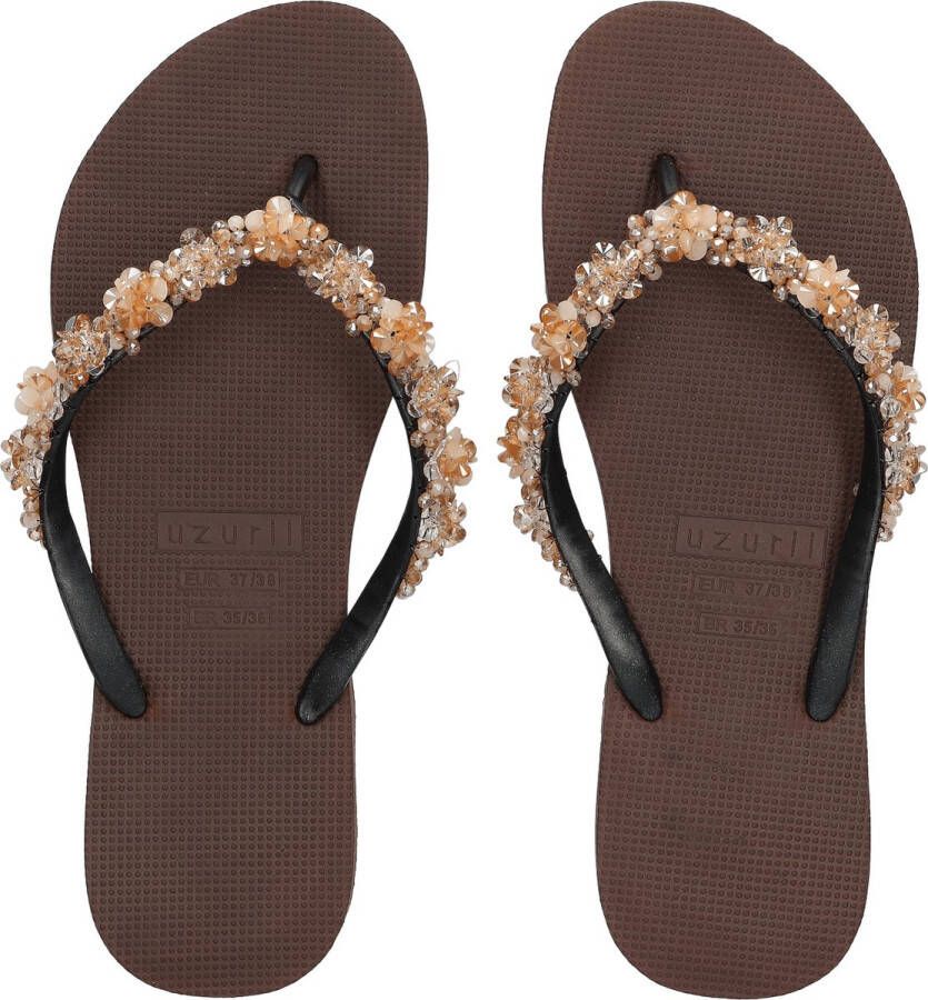 Uzurii Precious Bloom Gold Dames Slippers Coffee | Bruin | Precious Bloom Gold - Foto 5