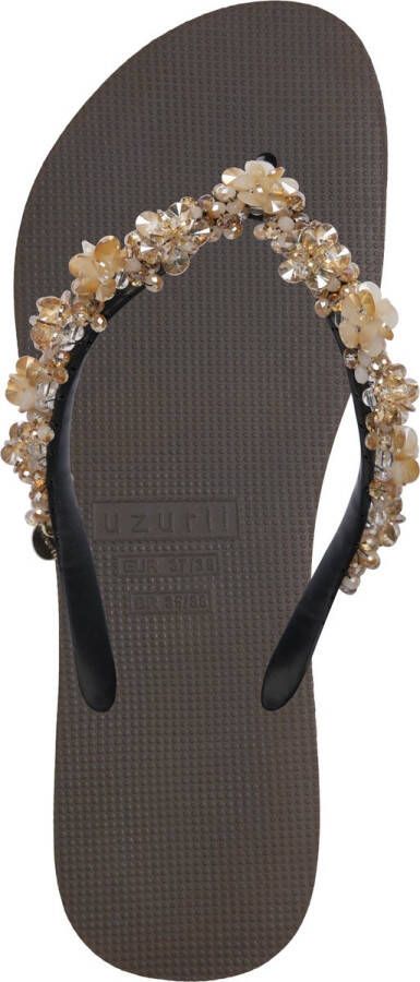 Uzurii Precious Bloom Gold Dames Slippers Coffee Bruin Kunststof