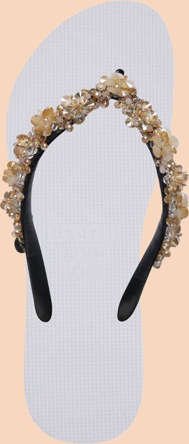 Uzurii Precious Bloom Gold dames slippers Mint green