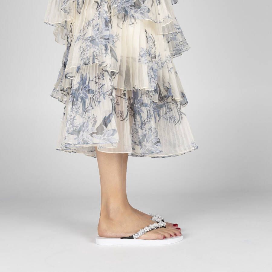 Uzurii Precious Bloom White Dames Slippers Black | Zwart | Precious Bloom White - Foto 9