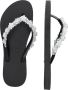 Uzurii Precious Bloom White Dames Slippers Black | Zwart | Precious Bloom White - Thumbnail 4