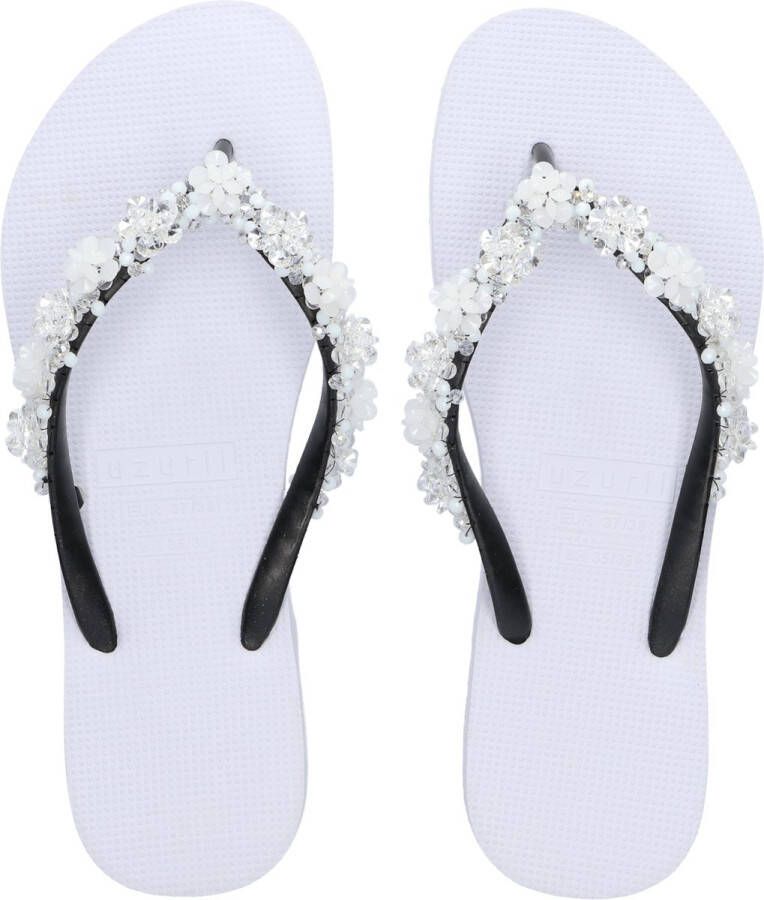 Uzurii Precious Bloom White Dames Slippers White Wit Kunststof