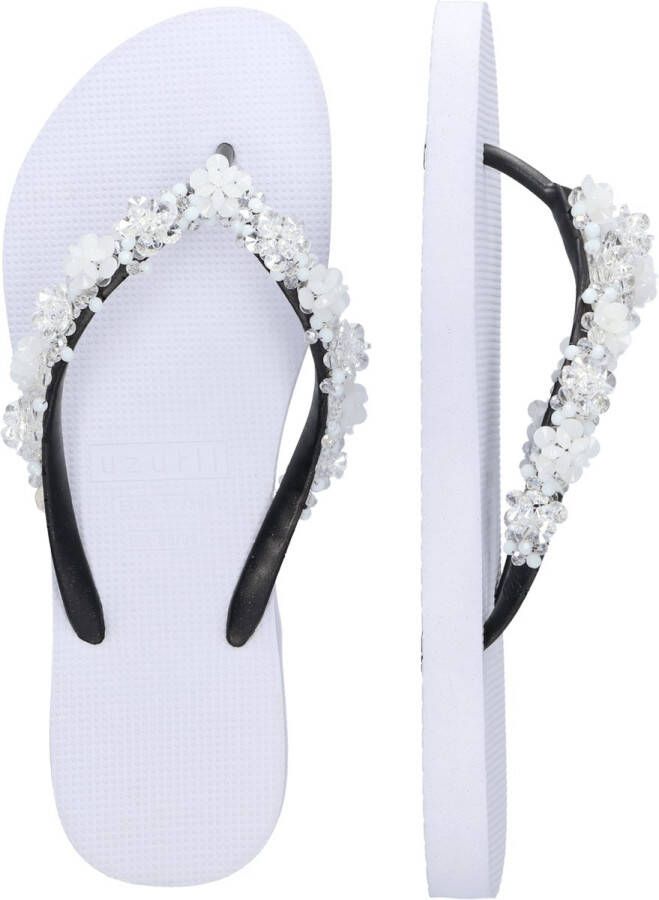 Uzurii Precious Bloom White Dames Slippers White Wit Kunststof