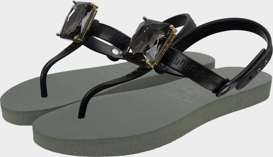 Uzurii Selena Diamond Silver dames slippers Army Green - Foto 3