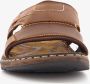 Van Beers leren heren slippers cognac - Thumbnail 3