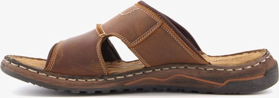 Van Beers leren heren slippers cognac - Foto 6