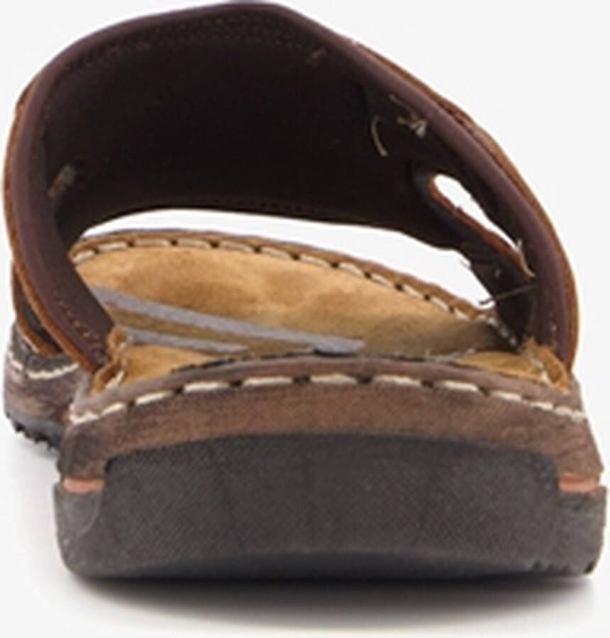 Van Beers leren heren slippers cognac - Foto 7