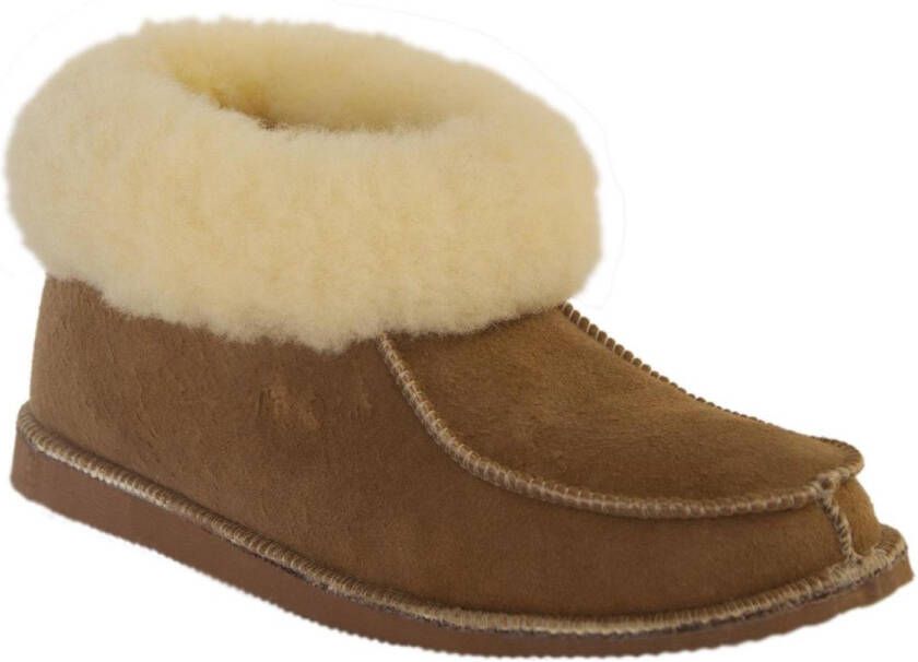 Van Buren Bolsward BV Schapenvacht pantoffels Lamsvacht dames sloffen Camel - Foto 2