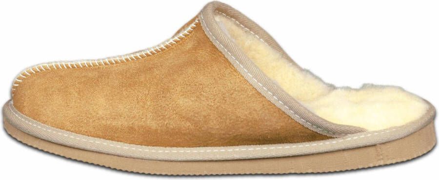 Van Buren Bolsward BV Schapenvacht pantoffels Lamsvacht heren slippers Camel - Foto 2