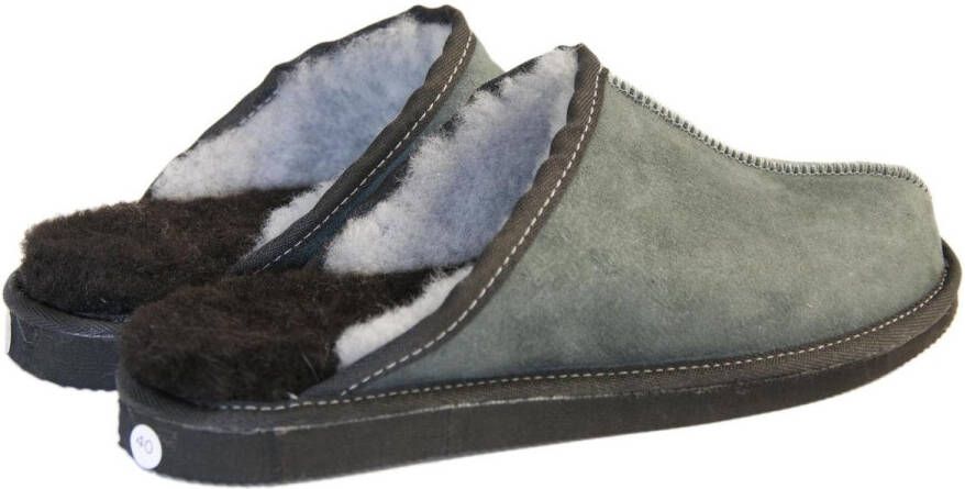 Van Buren Bolsward BV Schapenvacht pantoffels Lamsvacht heren slippers Grijs - Foto 2