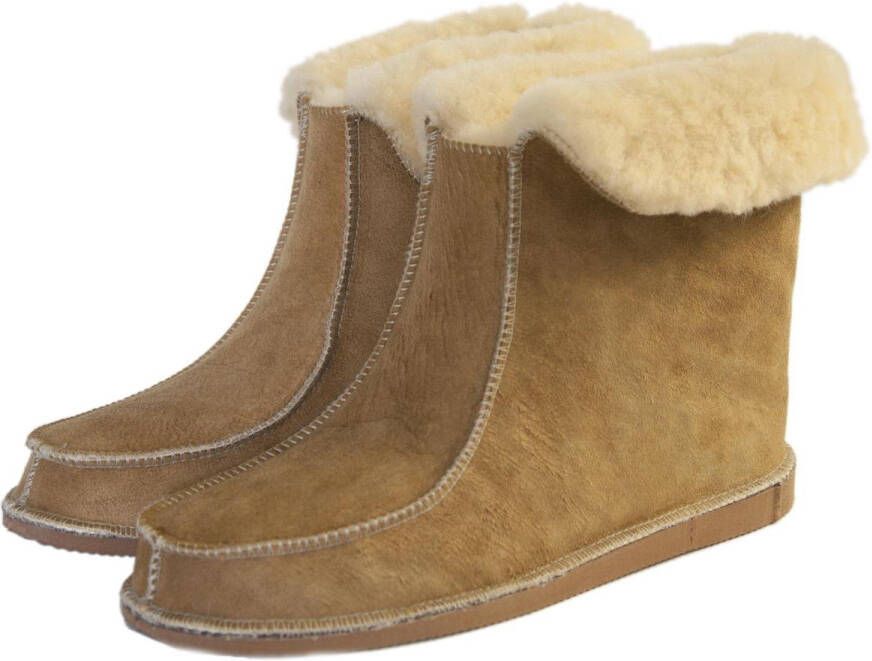Van Buren Bolsward BV Schapenvacht pantoffels Lamsvacht hoge pantoffels Camel - Foto 2