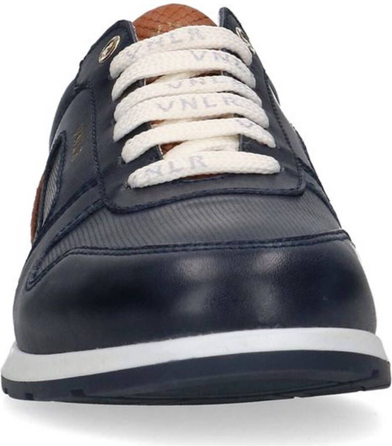 Van Lier Heren Blauwe leren sneakers