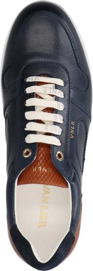 Van Lier Heren Blauwe leren sneakers