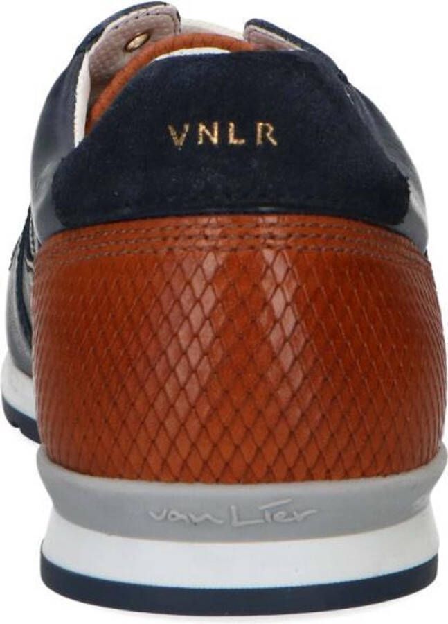 Van Lier Heren Blauwe leren sneakers