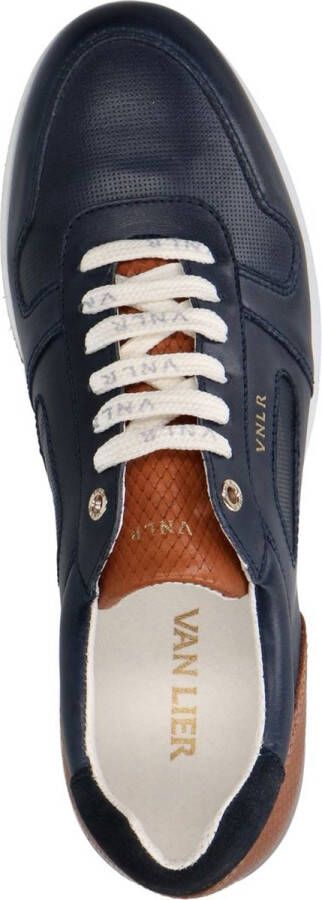 Van Lier Heren Blauwe leren sneakers