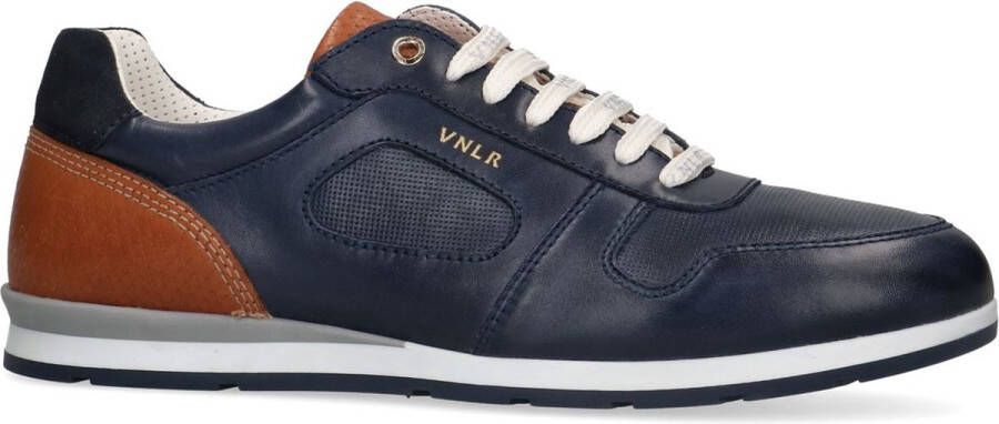 Van Lier Heren Blauwe leren sneakers