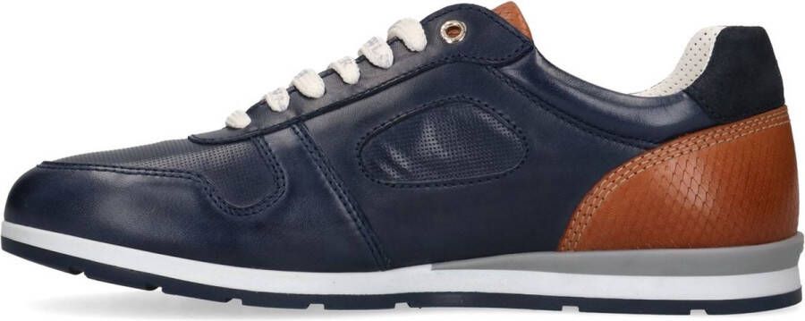 Van Lier Heren Blauwe leren sneakers