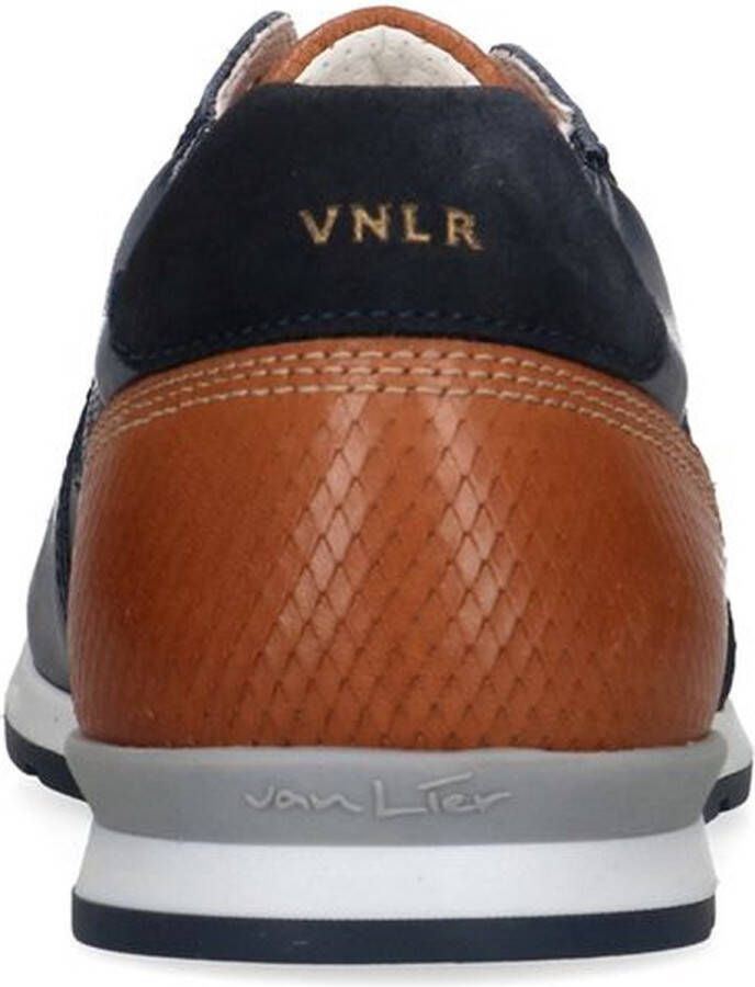 Van Lier Heren Blauwe leren sneakers