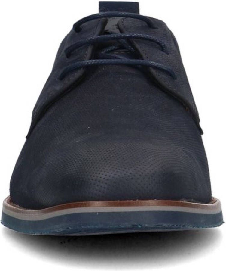 Van Lier Heren Blauwe nubuck veterschoenen