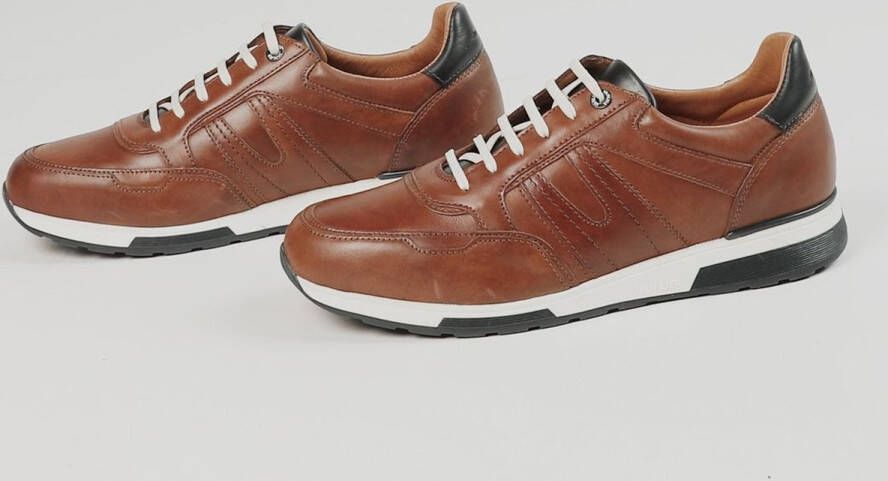 Van Lier Heren Cognac leren sneakers