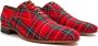 VanPalmen Nette schoenen Schotse Ruit rood leer en textiel topkwaliteit - Thumbnail 2