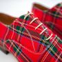 VanPalmen Nette schoenen Schotse Ruit rood leer en textiel topkwaliteit - Thumbnail 3